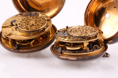 Lot 646 - Two Georgian pair cased pocket watches, one by...
