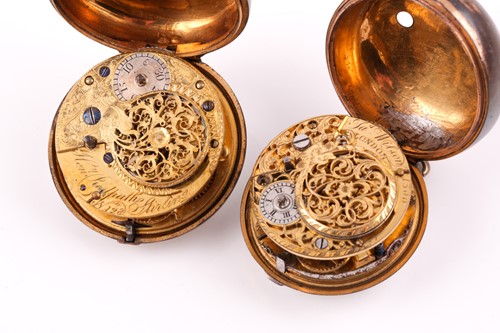 Lot 646 - Two Georgian pair cased pocket watches, one by...