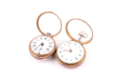 Lot 646 - Two Georgian pair cased pocket watches, one by...