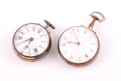 Lot 646 - Two Georgian pair cased pocket watches, one by...