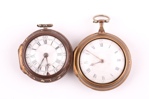 Lot 646 - Two Georgian pair cased pocket watches, one by...