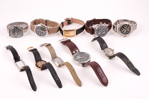 Lot 619 - A group of ten assorted wristwatches,...