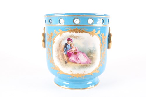 Lot 442 - A French jardiniere with a hand-painted...