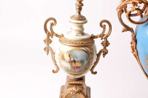 Lot 199 - A 19th century porcelain and ormolu mounted...