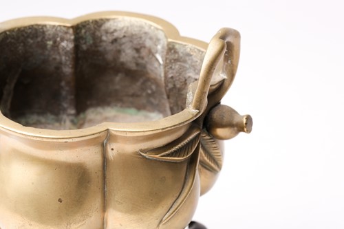 Lot 138 - A Chinese brass censer, late Qing, of...