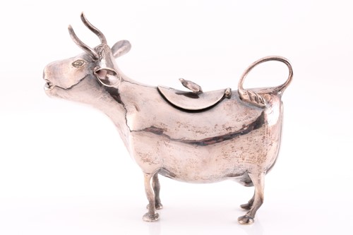 Lot 451 - A 19th century Dutch silver cow creamer, with...