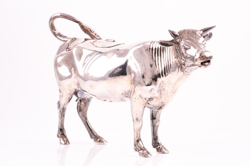 Lot 490 - A large 19th century Dutch silver cow creamer,...