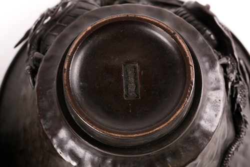 Lot 140 - A Japanese bronze censer, Meiji period, of...