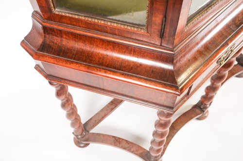 Lot 213 - A William & Mary style walnut display cabinet...