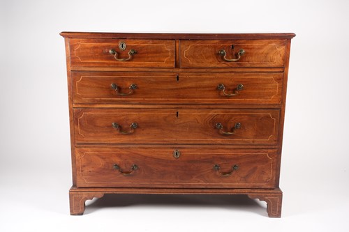 Lot 79 - A Geo III mahogany chest of drawers, the top...