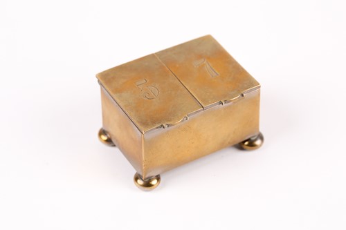 Lot 412 - A Russian rectangular brass two-section...