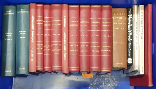 Lot 295 - A collection of horology reference books, to...