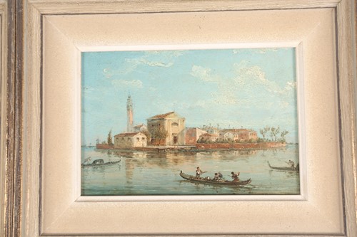 Lot 42 - Geules ? A pair of Venetian lagoon scapes...