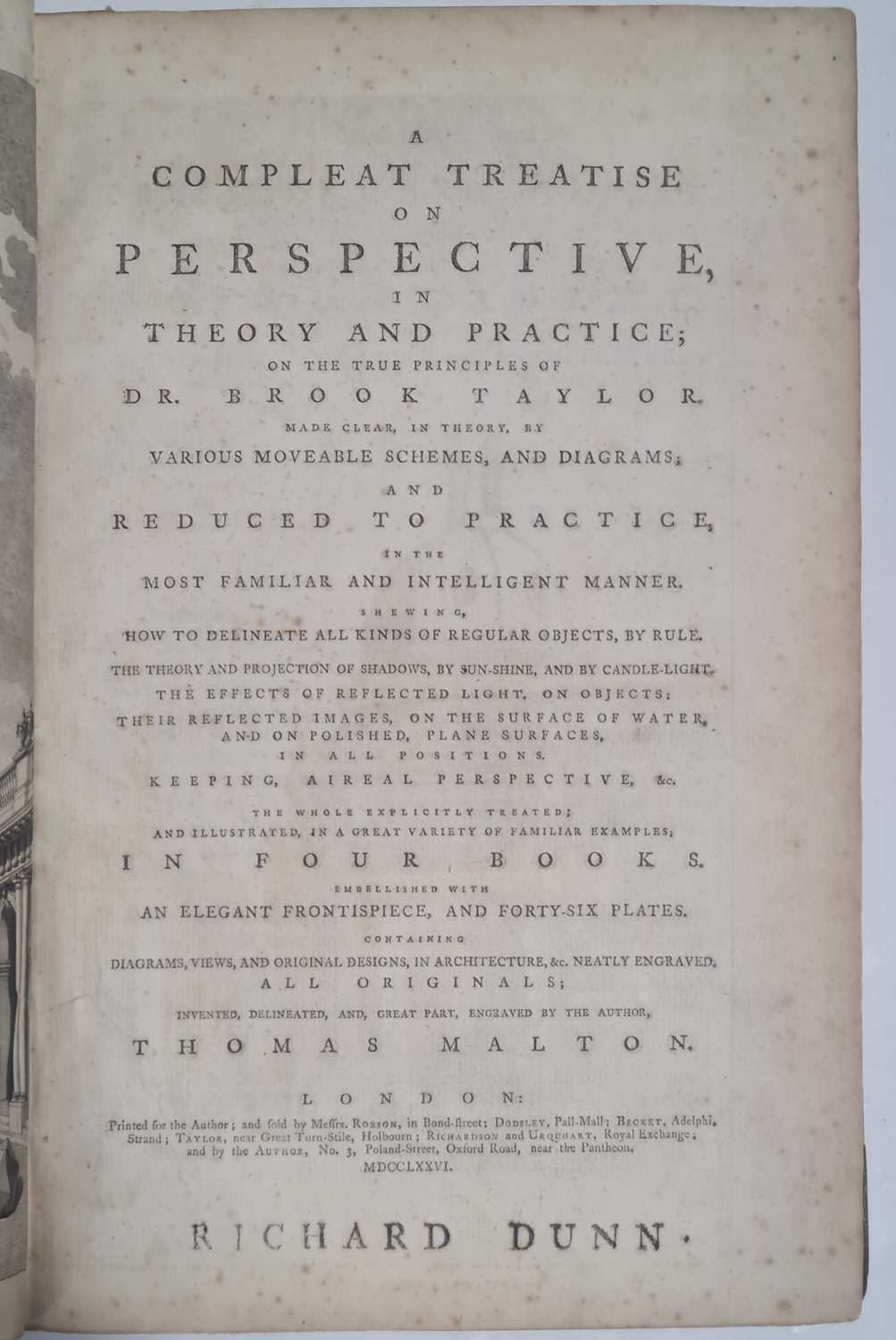 Lot 284 - Thomas Malton, A Compleat Treatise on...