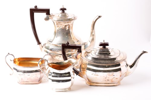 Lot 461 - A George VI four-piece silver tea set, London...