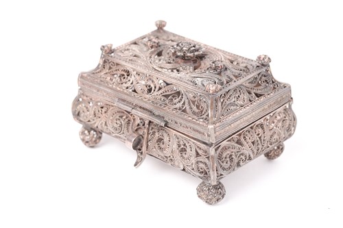 Lot 497 - A late 19th-century Russian filigree silver...