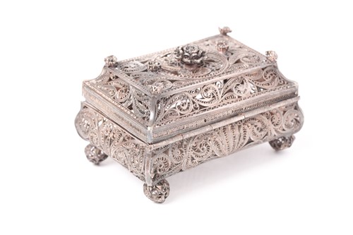 Lot 497 - A late 19th-century Russian filigree silver...