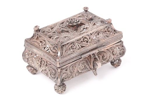 Lot 497 - A late 19th-century Russian filigree silver...