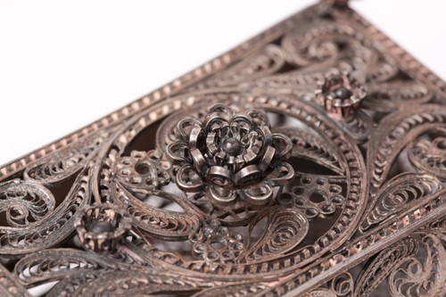 Lot 497 - A late 19th-century Russian filigree silver...