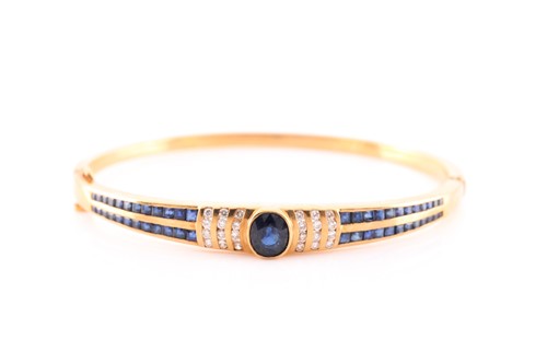 Lot 245 - A sapphire and diamond bracelet; with a...