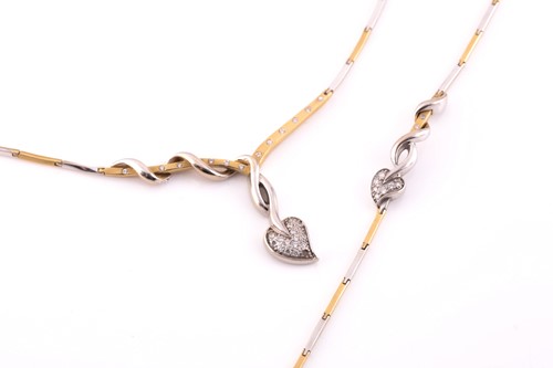 Lot 3 - A white gem set necklace and bracelet set; two...