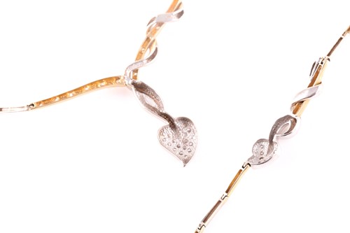 Lot 3 - A white gem set necklace and bracelet set; two...