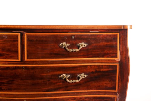 Lot 83 - A George III style serpentine satinwood banded...