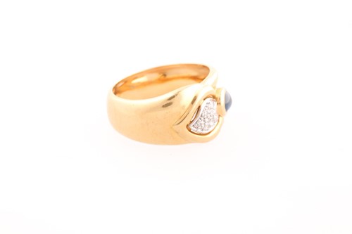 Lot 153 - An 18ct yellow gold, diamond, and sapphire...