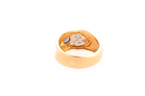 Lot 153 - An 18ct yellow gold, diamond, and sapphire...