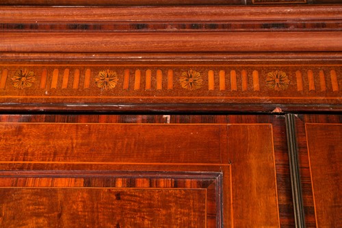 Lot 88 - A George III marquetry inlaid mahogany linen...