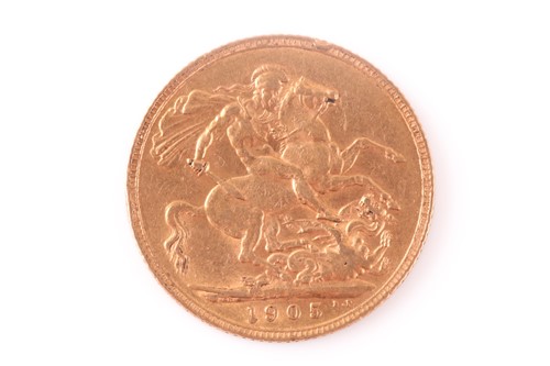 Lot 379 - A full sovereign dated 1905.