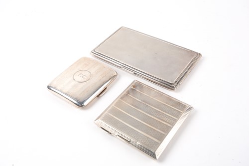 Lot 468 - A 20th-century rectangular silver cigarette...