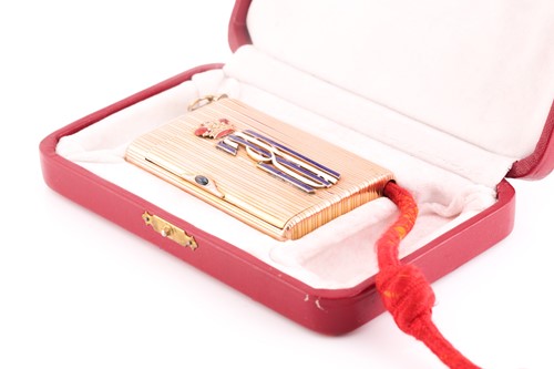 Lot 409 - A Faberge 14ct gold and enamel combination...