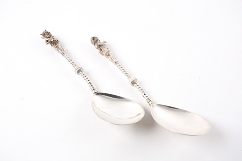 Lot 473 - A pair of late Victorian cast silver Punch &...