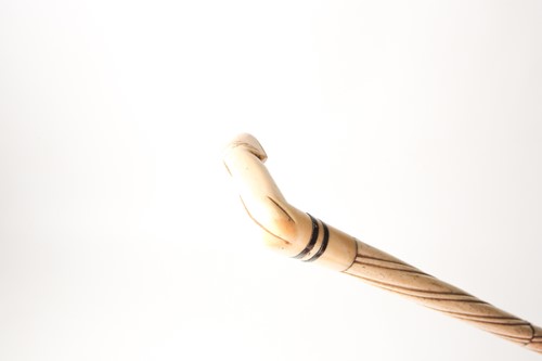 Lot 357 - A large worked bone walking stick, 19th...
