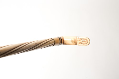 Lot 357 - A large worked bone walking stick, 19th...