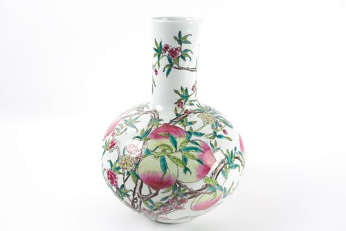 Lot 133 - A Chinese famille rose 'Peach' vase, 20th...
