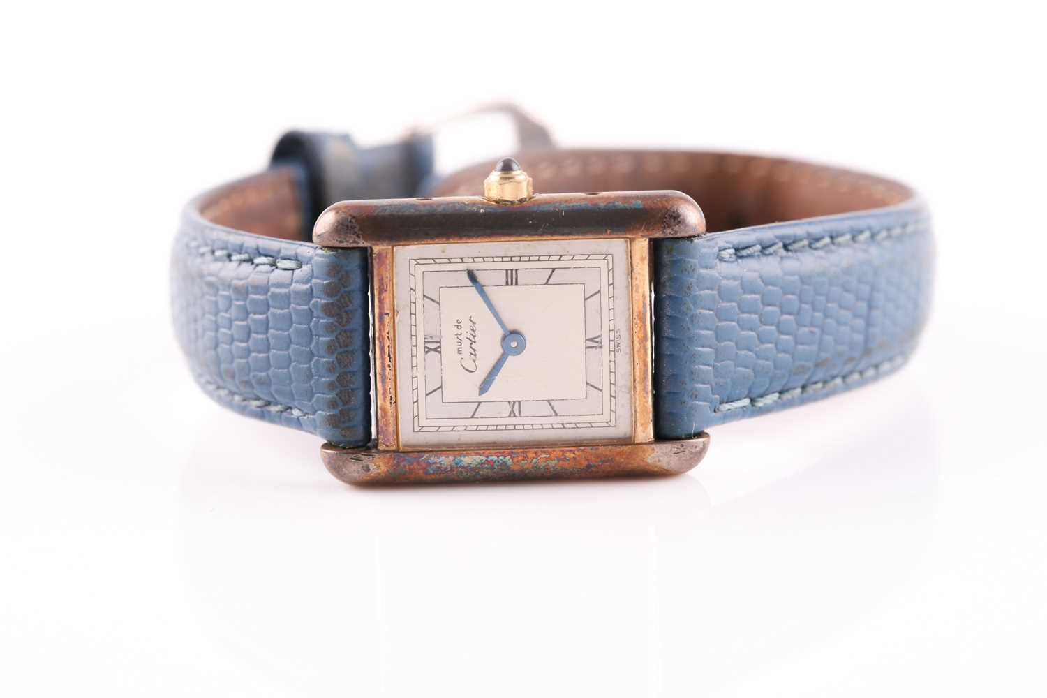 Lot 543 - A Must de Cartier tank quartz wristwatch, gold...