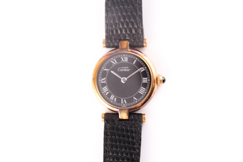 Lot 542 - A Must de Cartier ladies wristwatch, the round...