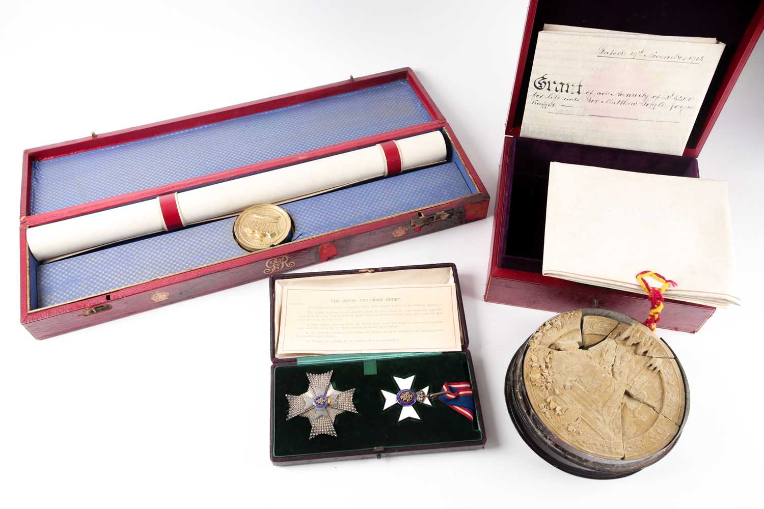 Lot 327 - A cased K.C.V.O neck badge and corresponding...