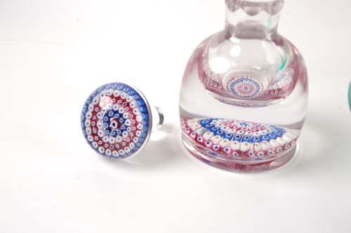 Lot 239 - A probably Whitefriars Millefiori scent bottle...
