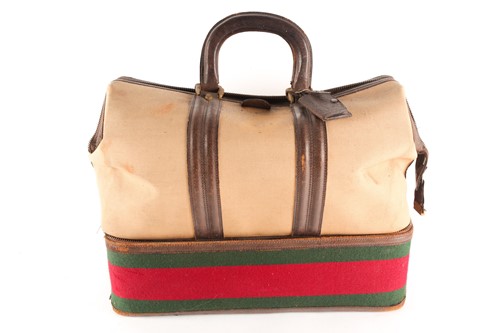 Lot 344 - A Vintage Gucci of Italy tan canvas and...