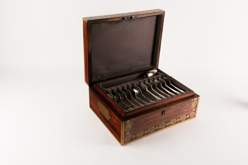 Lot 361 - A matched composite part canteen of George III...