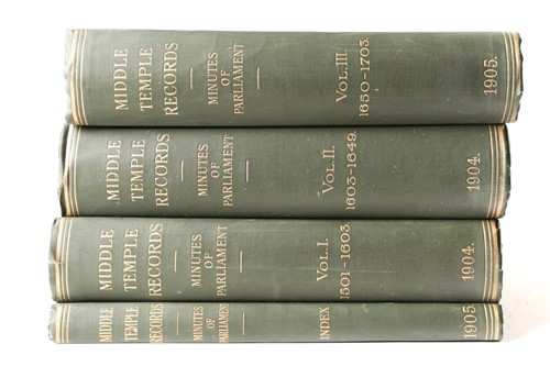 Lot 292 - The Middle Temple Records 1501-1703 edited by...