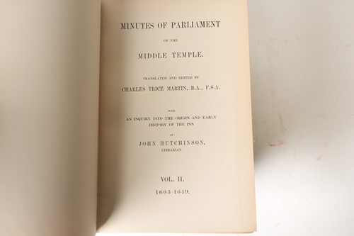 Lot 292 - The Middle Temple Records 1501-1703 edited by...
