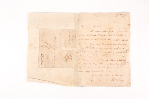 Lot 338 - John Wesley (1703-1791) ASL. A handwritten...