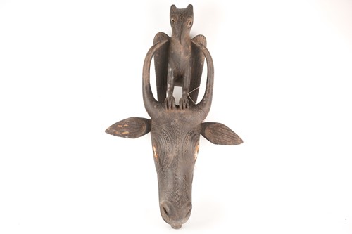 Lot 199 - A Bamileke water buffalo headdress/mask,...