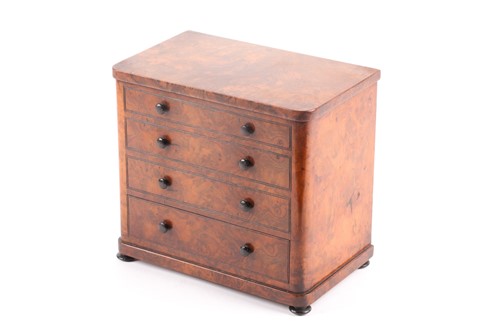 Lot 366 - A Victorian burr walnut humidor in the form of...