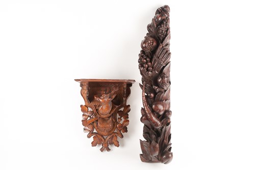 Lot 351 - A Black forest carved wall bracket, circa 1900,...