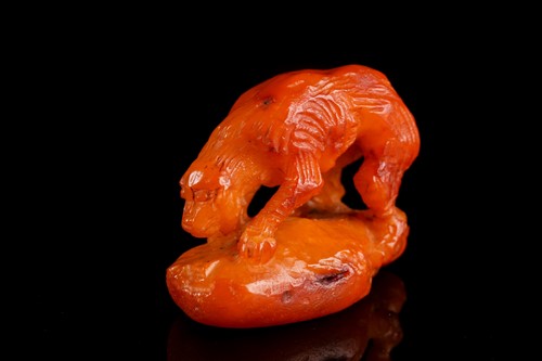 Lot 365 - A 19th century European (German?) carved amber...